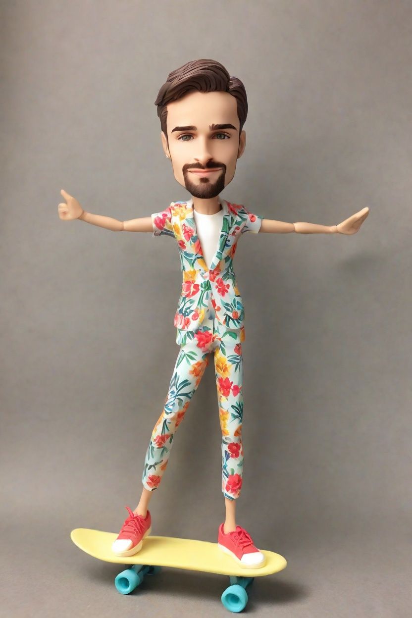Personalized Custom Bobbleheads: When Floral Suits Meet Neon Skateboards