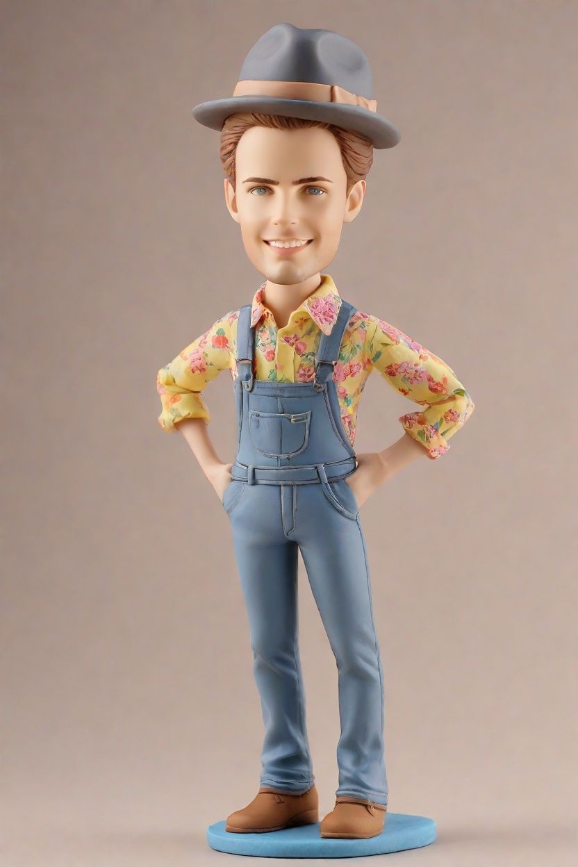 The Bobblehead Fanatic's Ultimate Find: Floral Fashion Meets Denim Charm