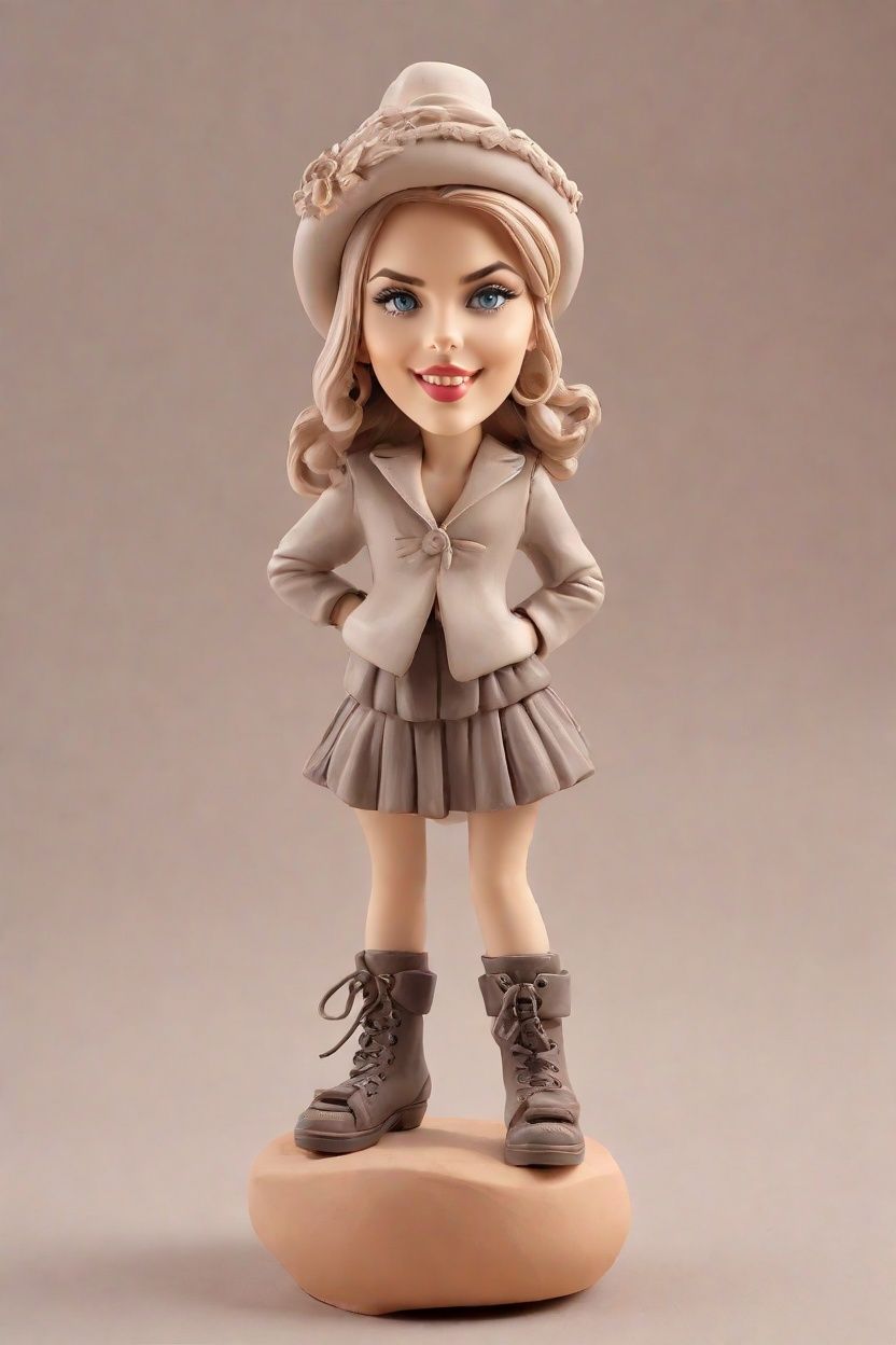 The Unconventional Pop Culture Icon: A Chic Bomber, Tutu, and Combat Boots Mini-Me Figurine