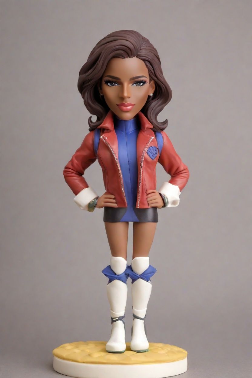 Unique Bobble Head Dolls Custom: When a Leather Jacket Meets a Shield Purse