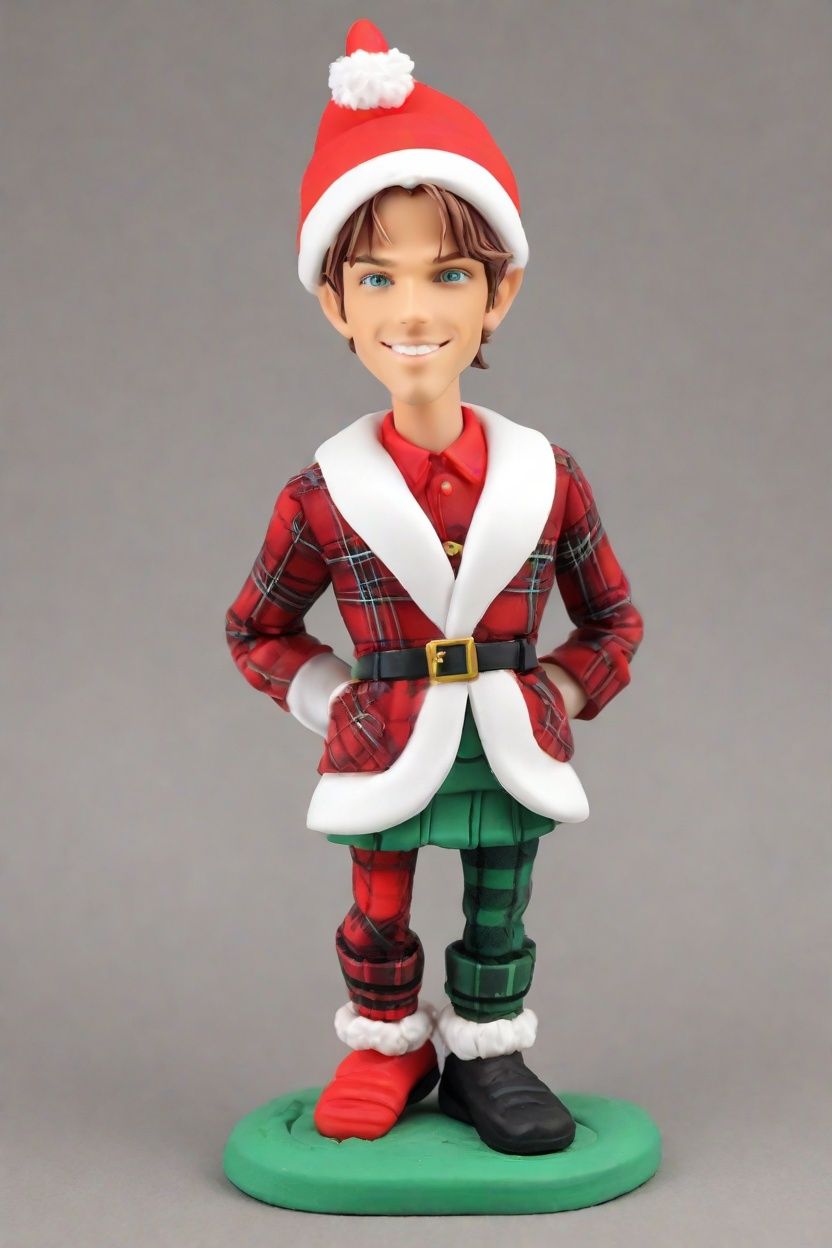 The Cheeky Santa: A Tartan Twist on a Classic Christmas Figurine