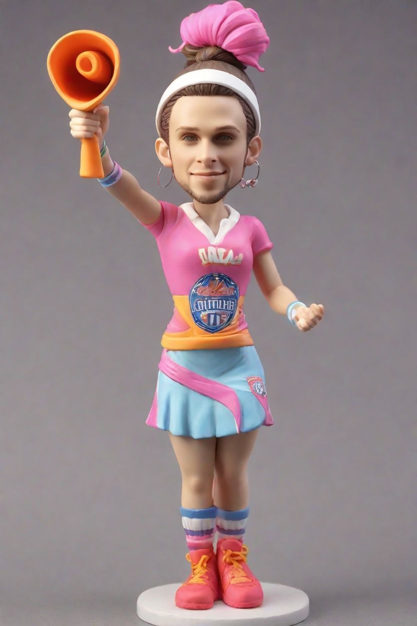 The Ultimate Fan's Celebration: Cheering with a Mini-Me Bobblehead