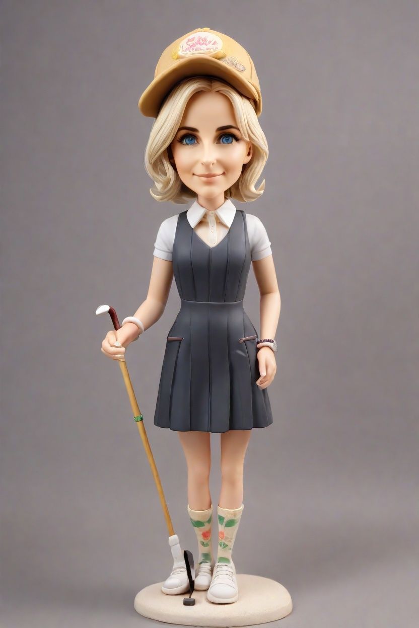 Swing into Style: The Golfing Diva's Bobblehead Moment