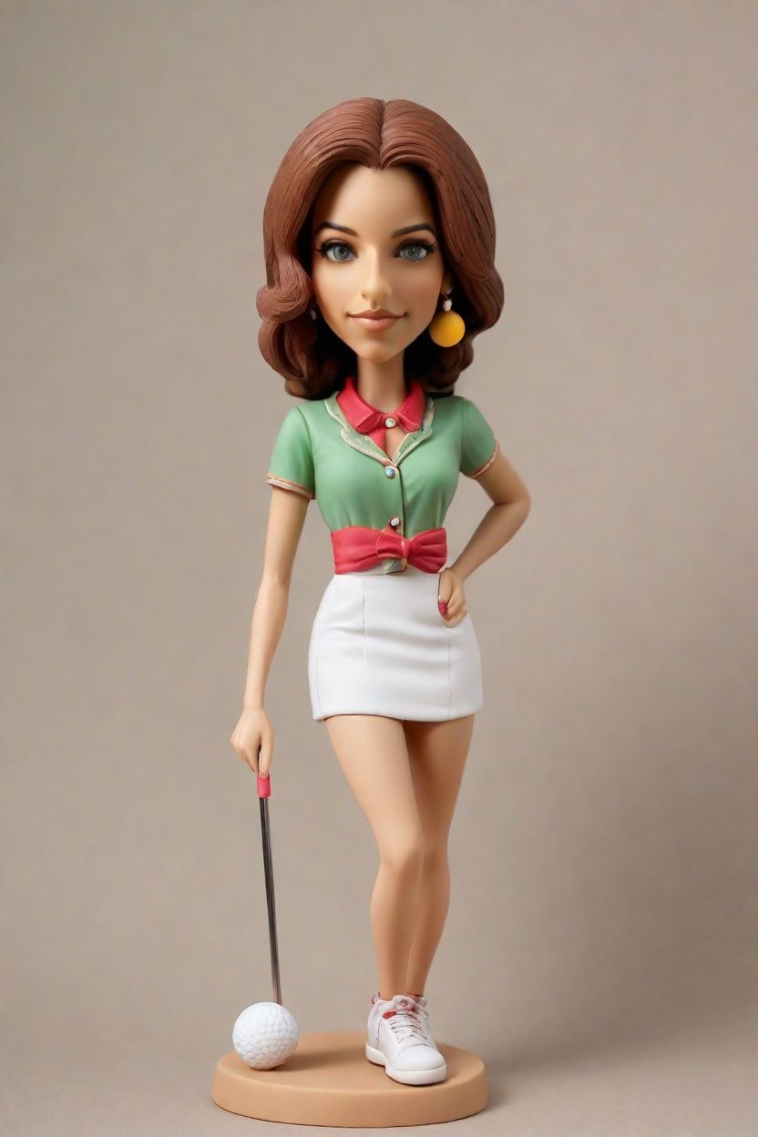 Custom Bobblehead Dolls: The Swinging Golfer's Playful Wink