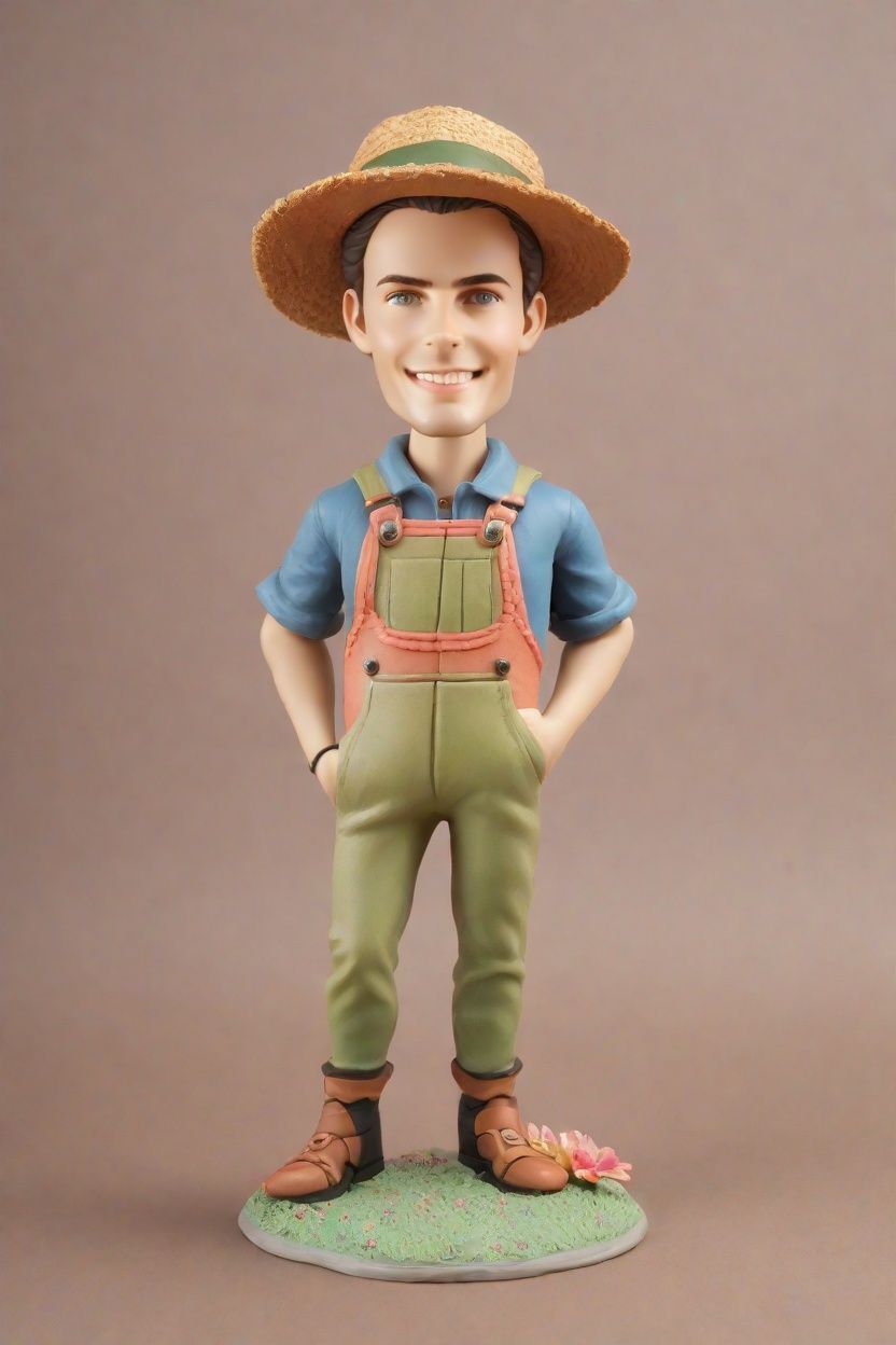 Floral Overalls and All: Discovering the Trendy Bobblehead in the Garden