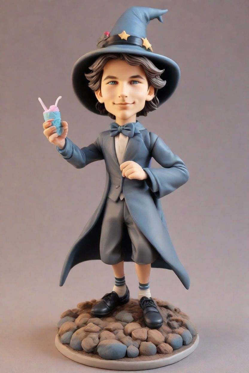 The Enchanted Wizard: A Cheeky Wink to Magical Mini-Me Figurines