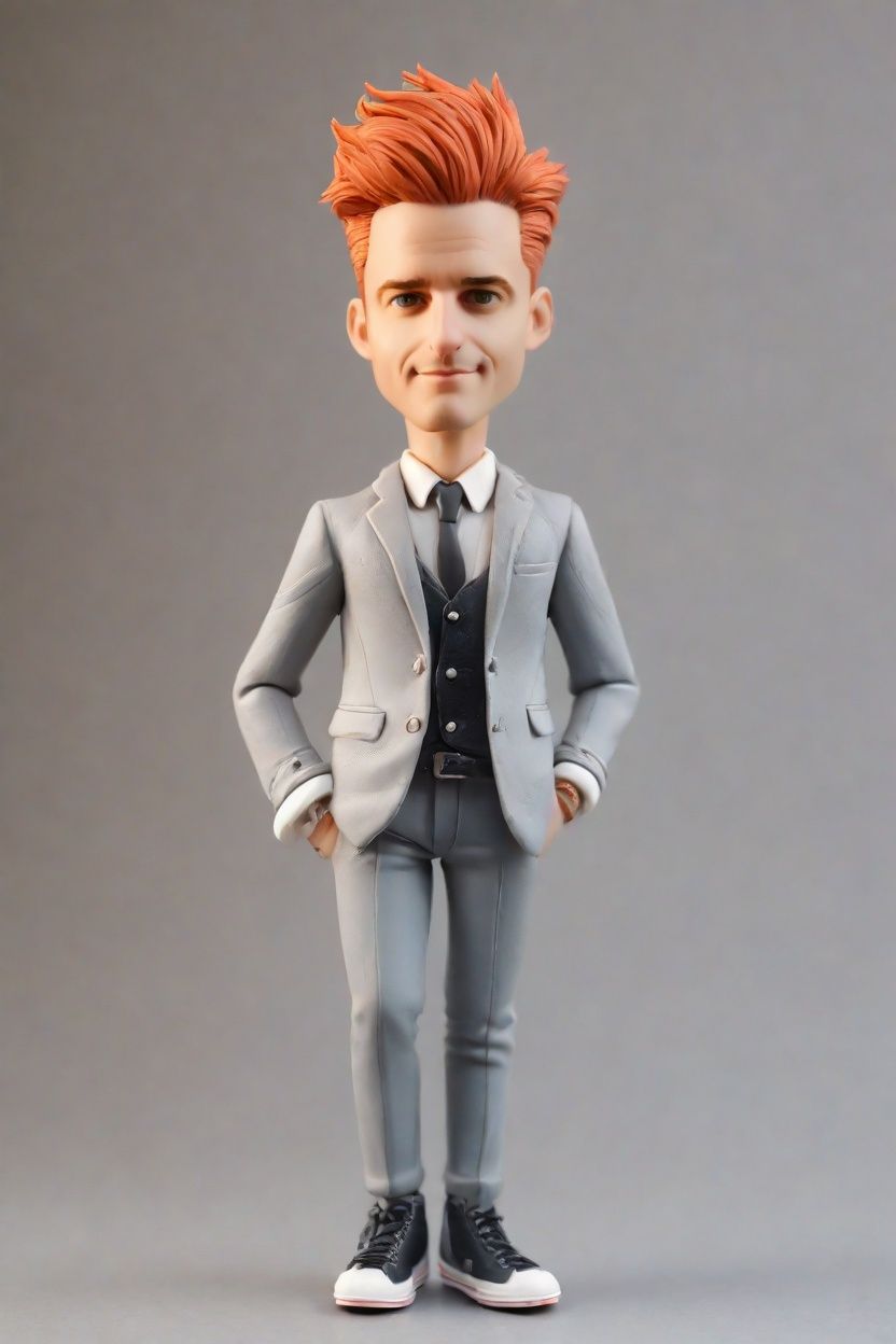 The Punk-Inspired Suit and Smirking Bobblehead: A Custom Doll's Tale of Casual Cool