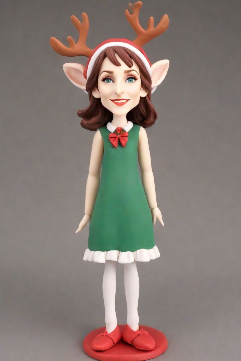 Festive Fashion Statement: How a Custom Bobblehead Doll in Mismatched Reindeer Socks Stole the Holiday Spotlight