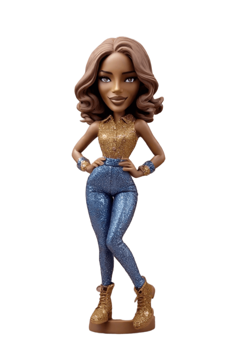 custom Star Pose Glittery bobblehead