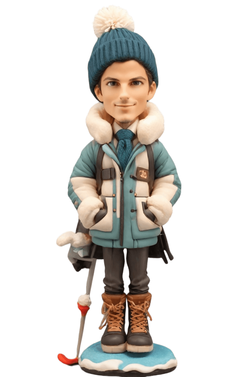 Custom Winter Skiing Bobblehead