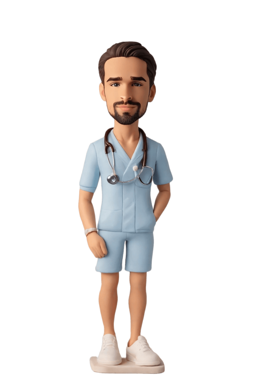Custom Male Nurse Casual Bobblehead