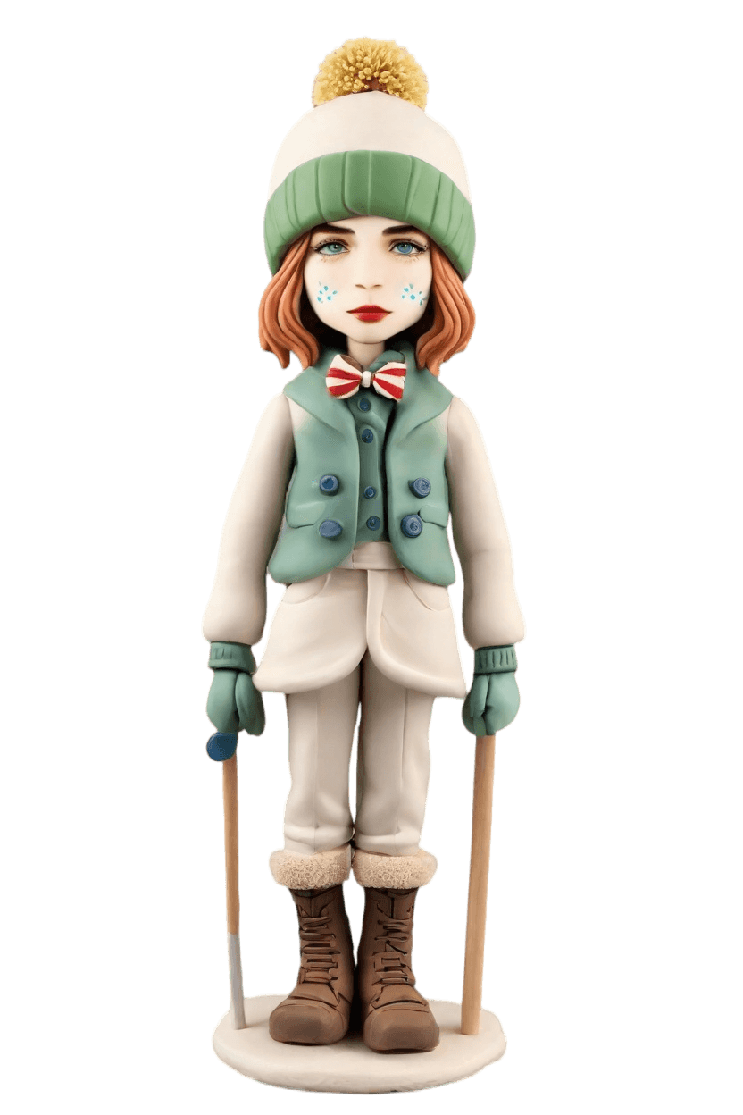 Custom Winter Olympics-Inspired Playful Bobblehead
