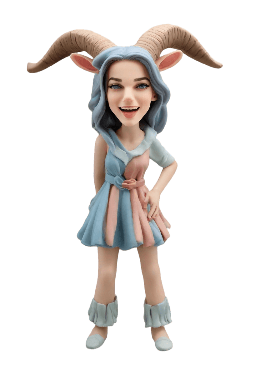 Custom Female Goat Bobblehead: Unique Figurine