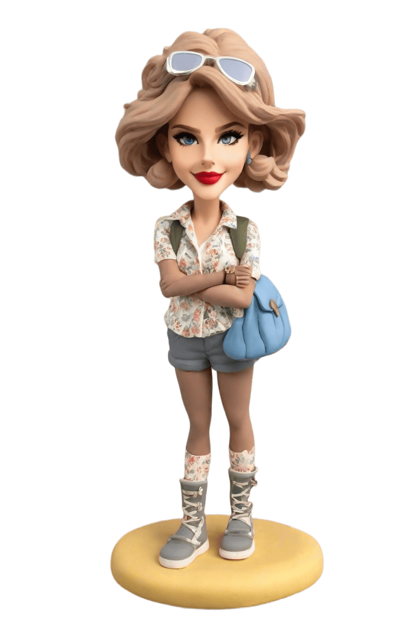 Custom Adventure Seeker Chic Bobblehead