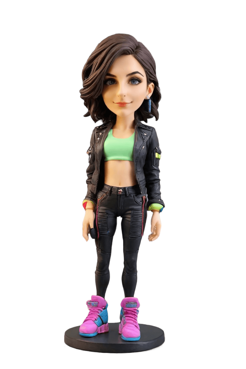 Cyberpunk Chic Custom Gaming Bobblehead