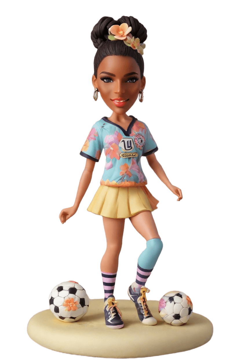 Custom Kicking Soccer Figurine Bobblehead