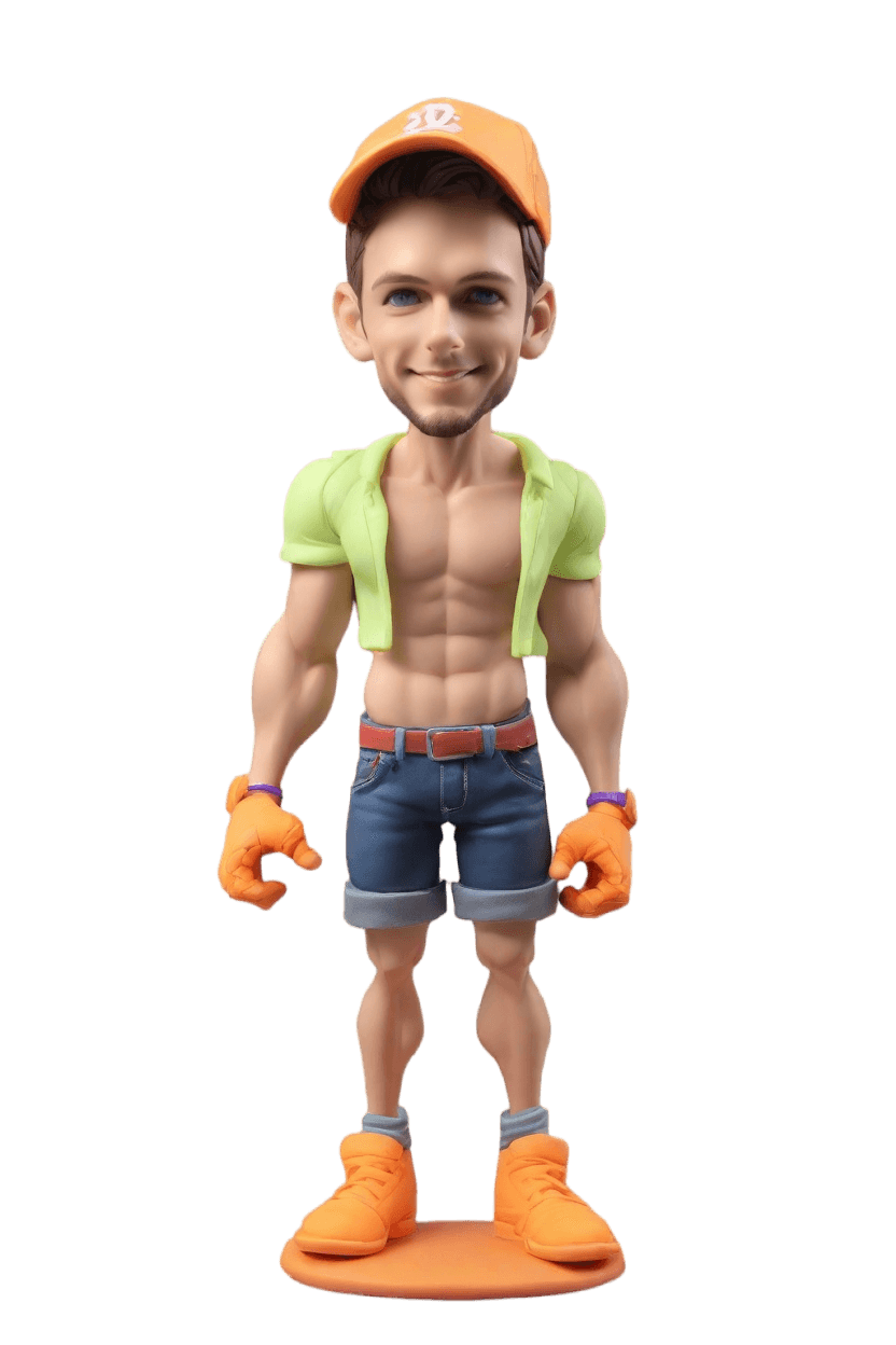Custom Gym Hero Flexing Bobblehead