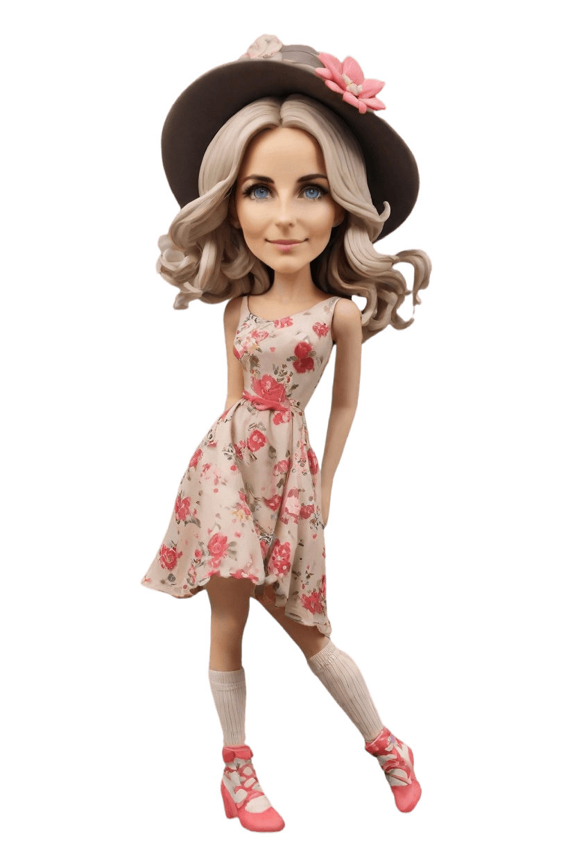 Custom Vintage-Inspired Playful Bobblehead