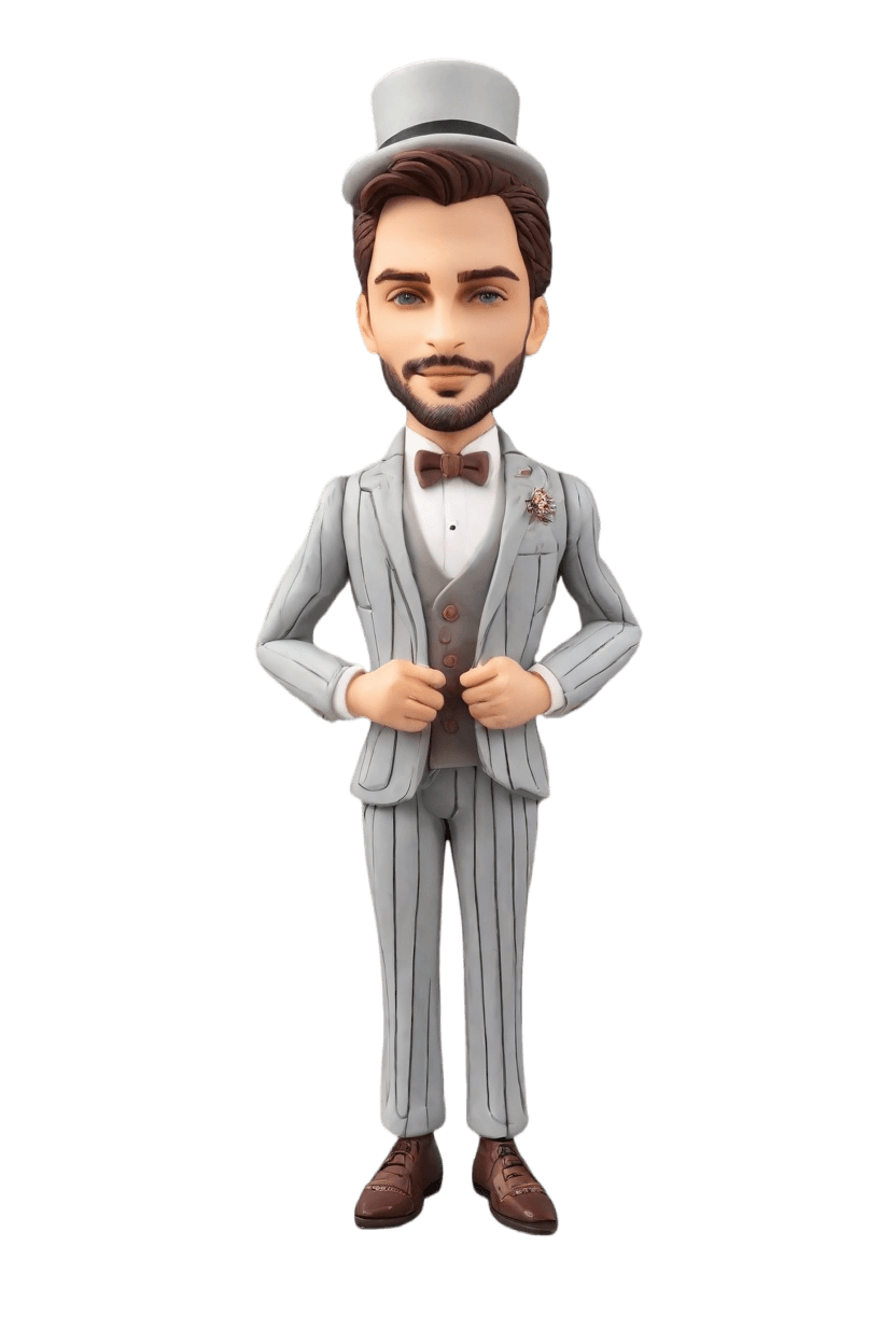 Custom Business Anniversary Confident Bobblehead
