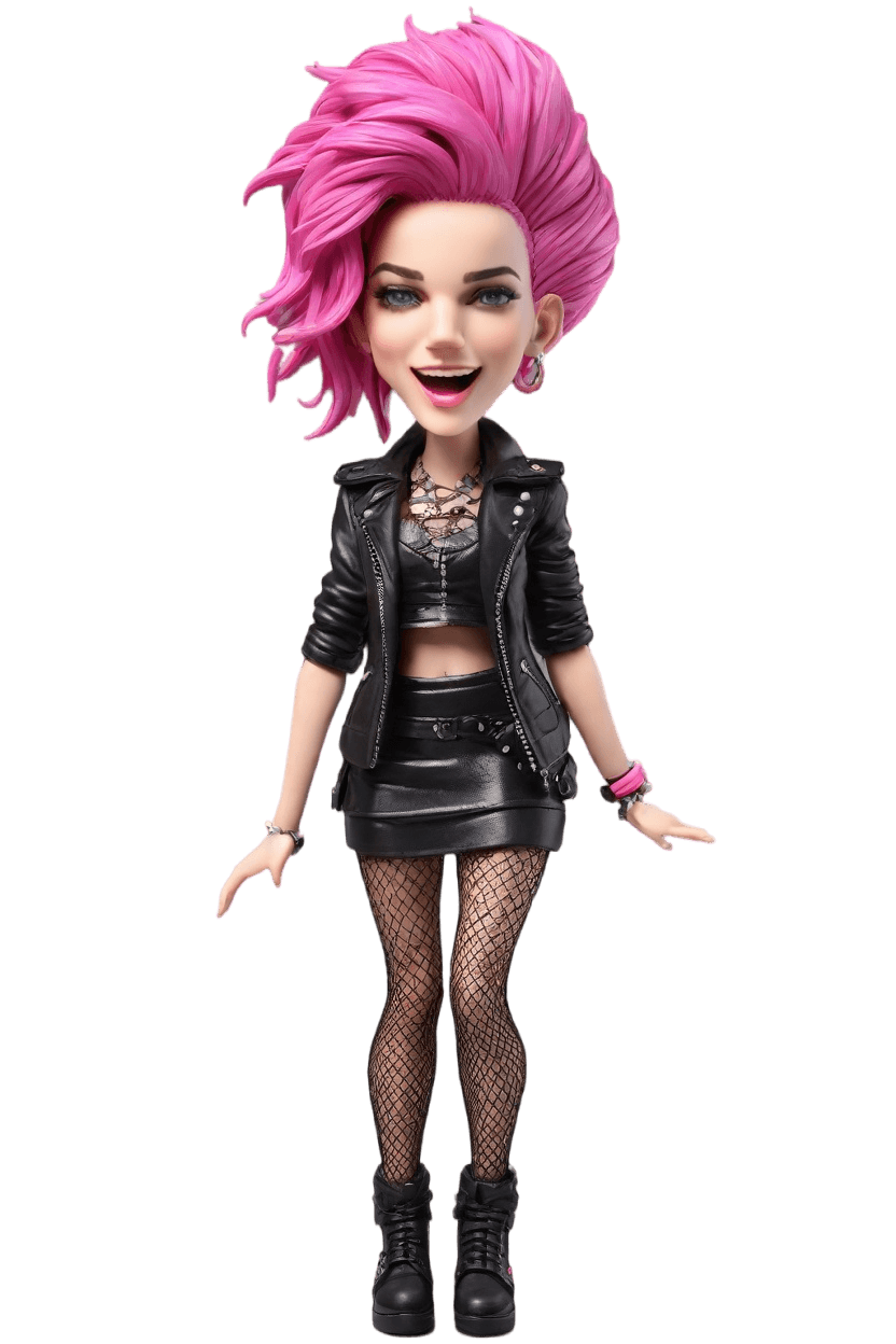 Custom Sassy Punk-rock Bobblehead