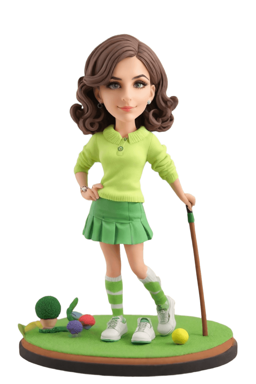 Custom Golfing Diva Bobblehead
