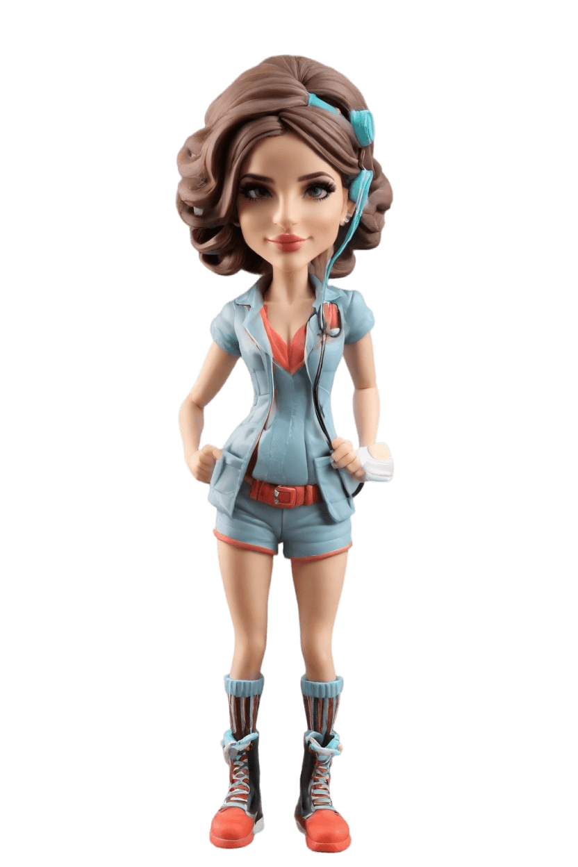 Custom Nurse Cheerful Punk-rock Bobblehead