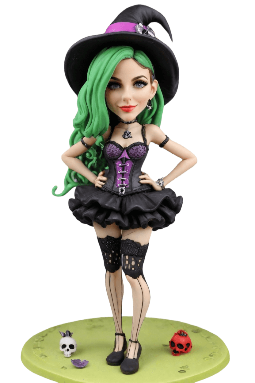 Spooky Custom Punk Witch Bobblehead