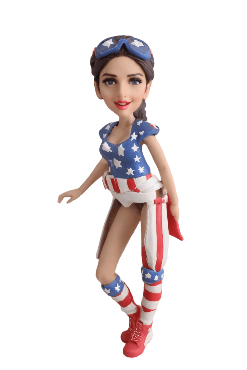Custom Heroic Pose Patriotic Bobblehead