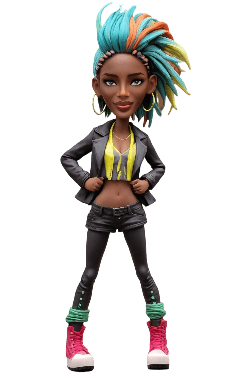 Custom Cheeky Punk-rock Bobblehead