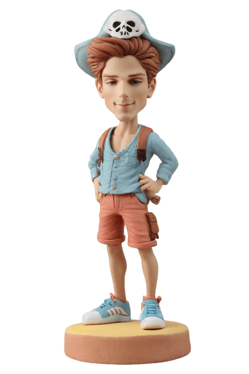 Custom Adventure-ready Pirate Bobblehead