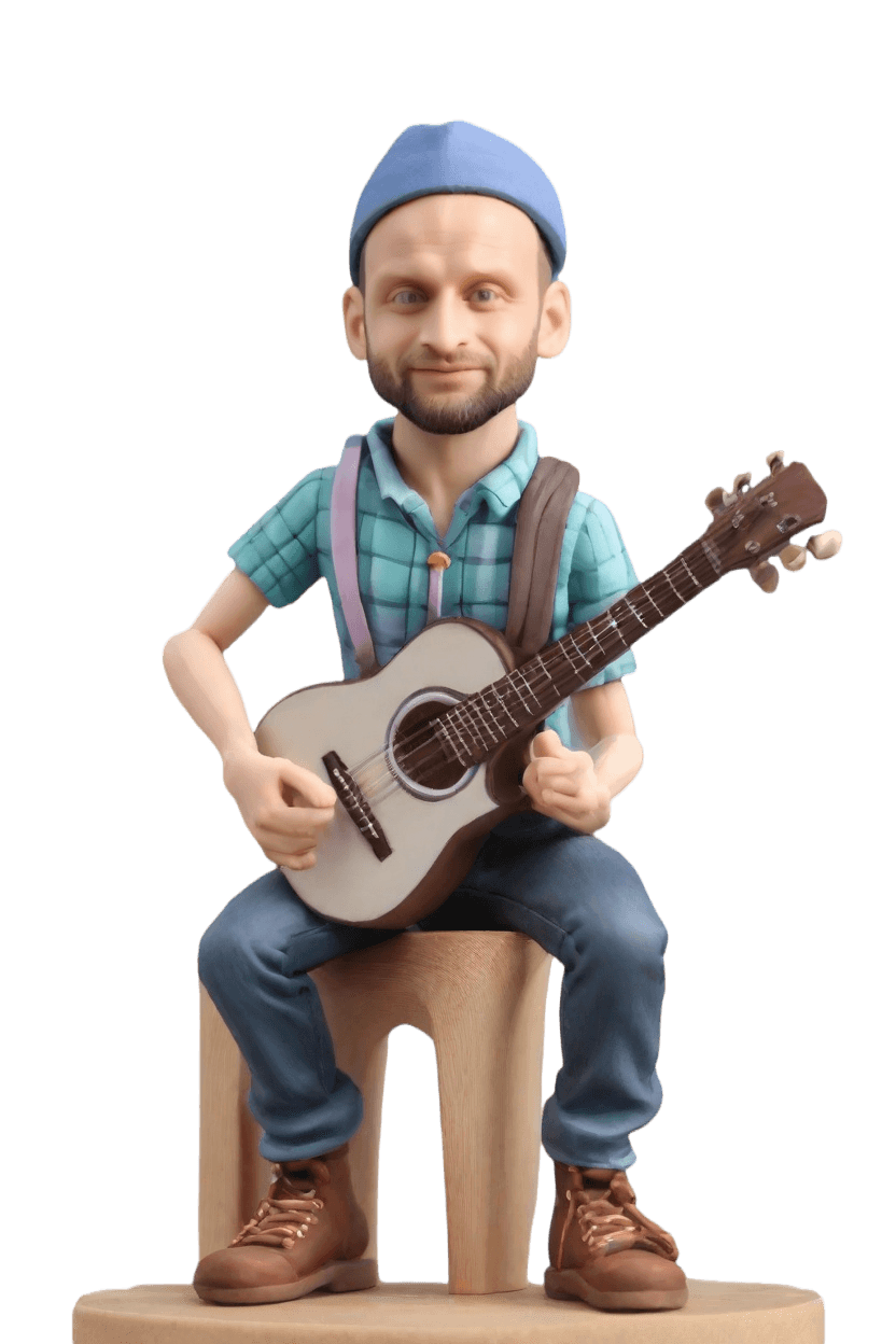 Custom Music Lover Bobblehead Flannel