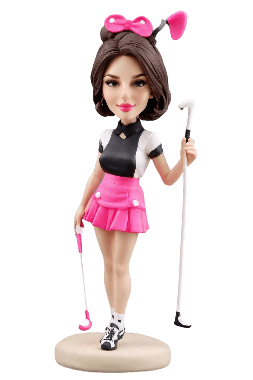 Custom Golfing Diva Bobblehead