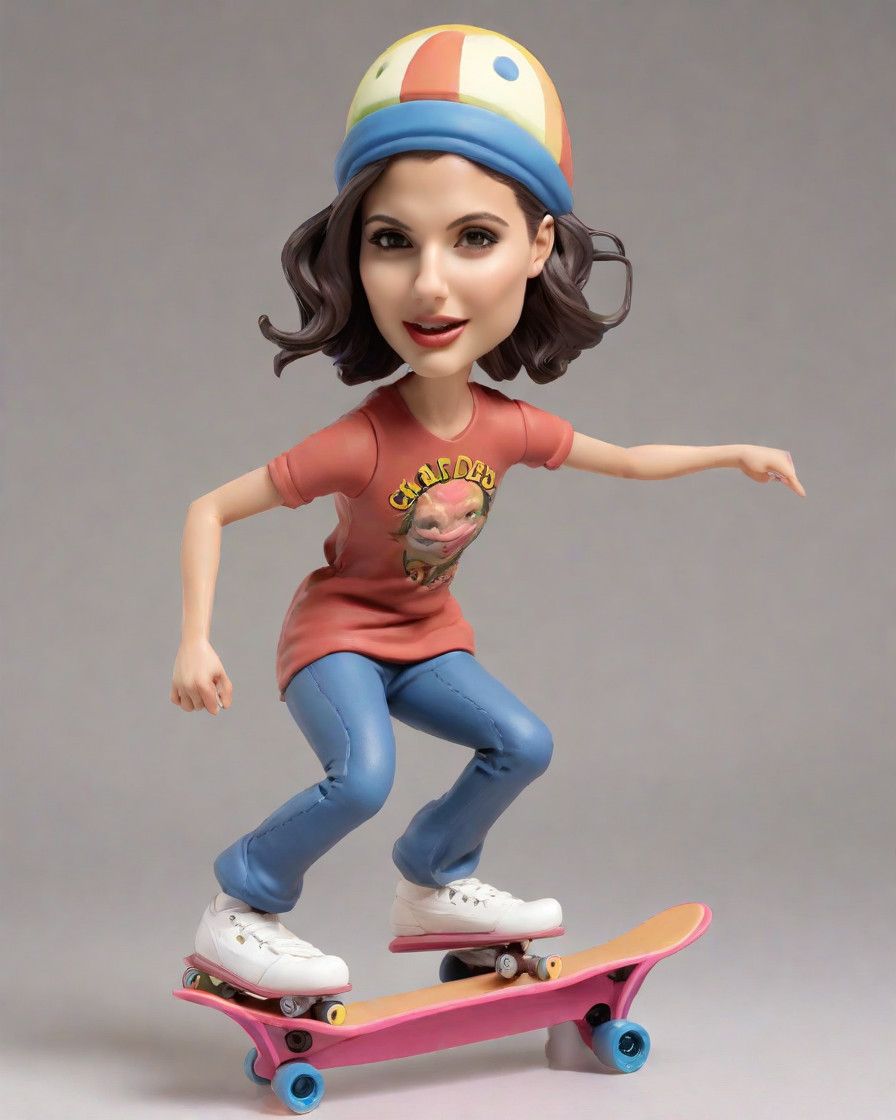 Grinding Life's Challenges: The Fearless Female Skateboarder's Custom Mini-Me