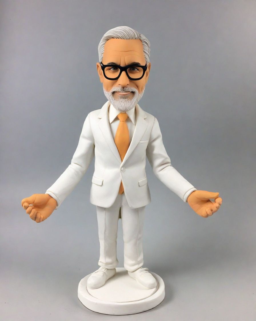 The Trendsetting Gift: A White-Suited Bobblehead for the Modern Boss