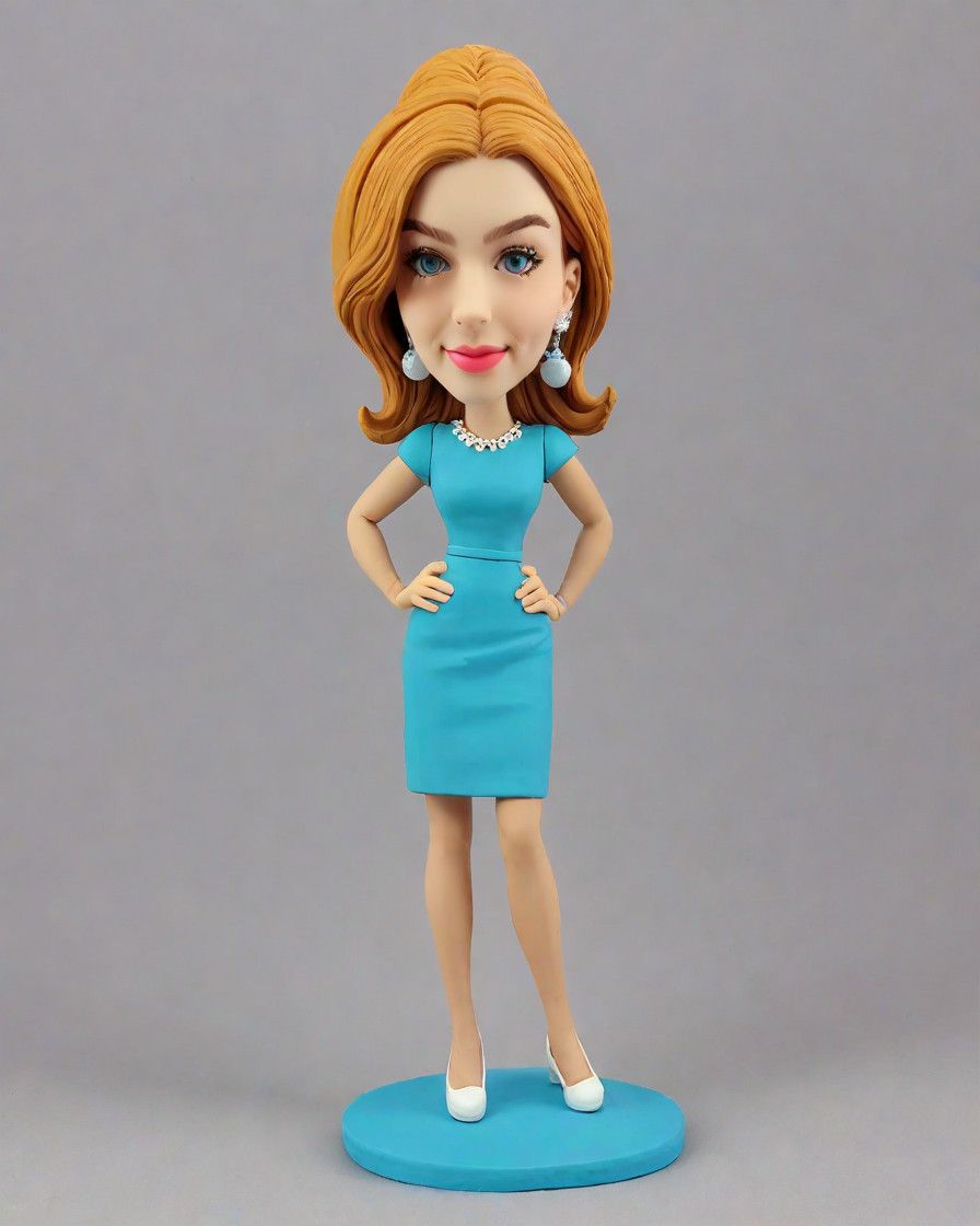 Orange Hair, Blue Dress, and a Bobblehead: A Fashion Blogger's Unique Find