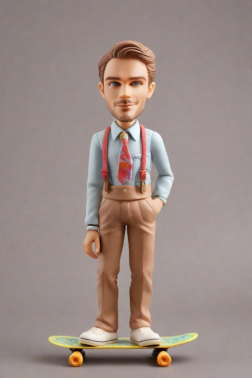custom Entrepreneur Skateboard bobblehead,He just created his own skateboarding bobblehead doll!