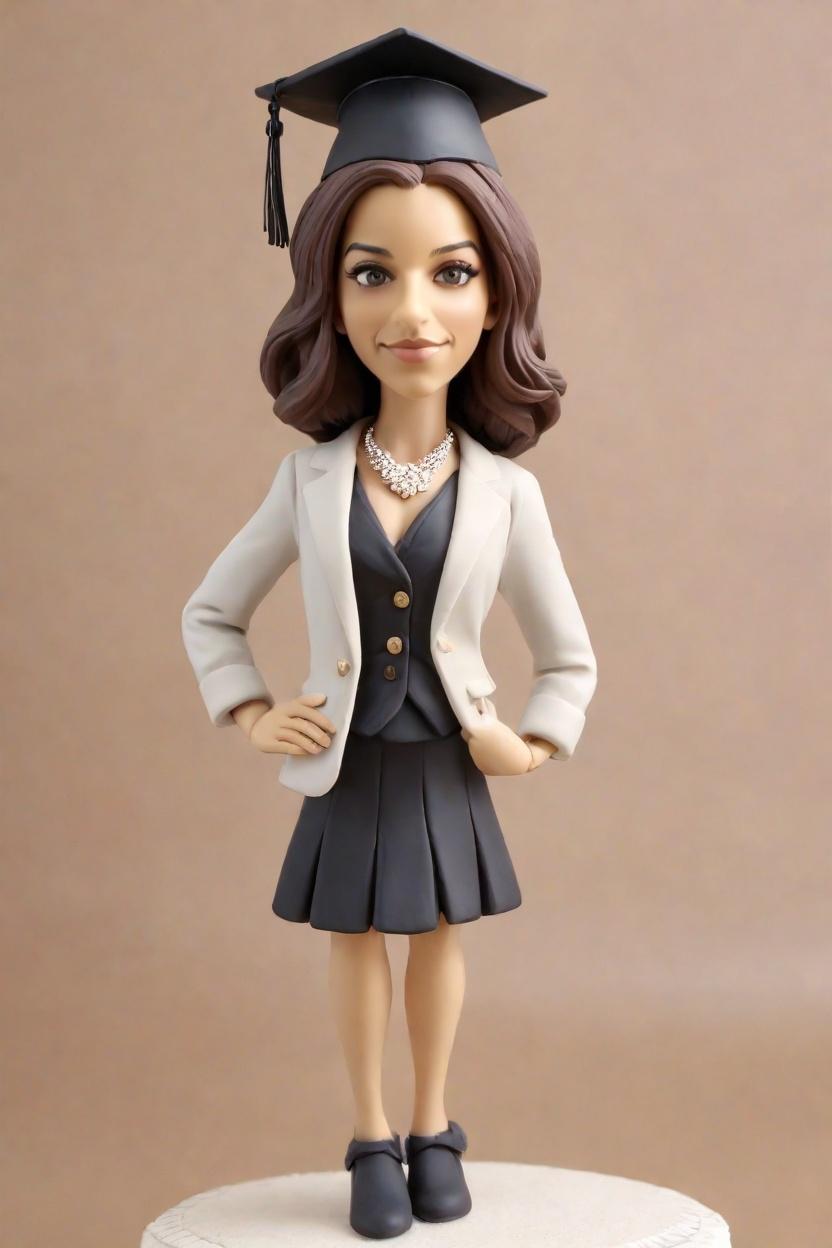 Custom Graduation Chic Bobblehead,She Created Her Own Graduation Bobblehead Look!