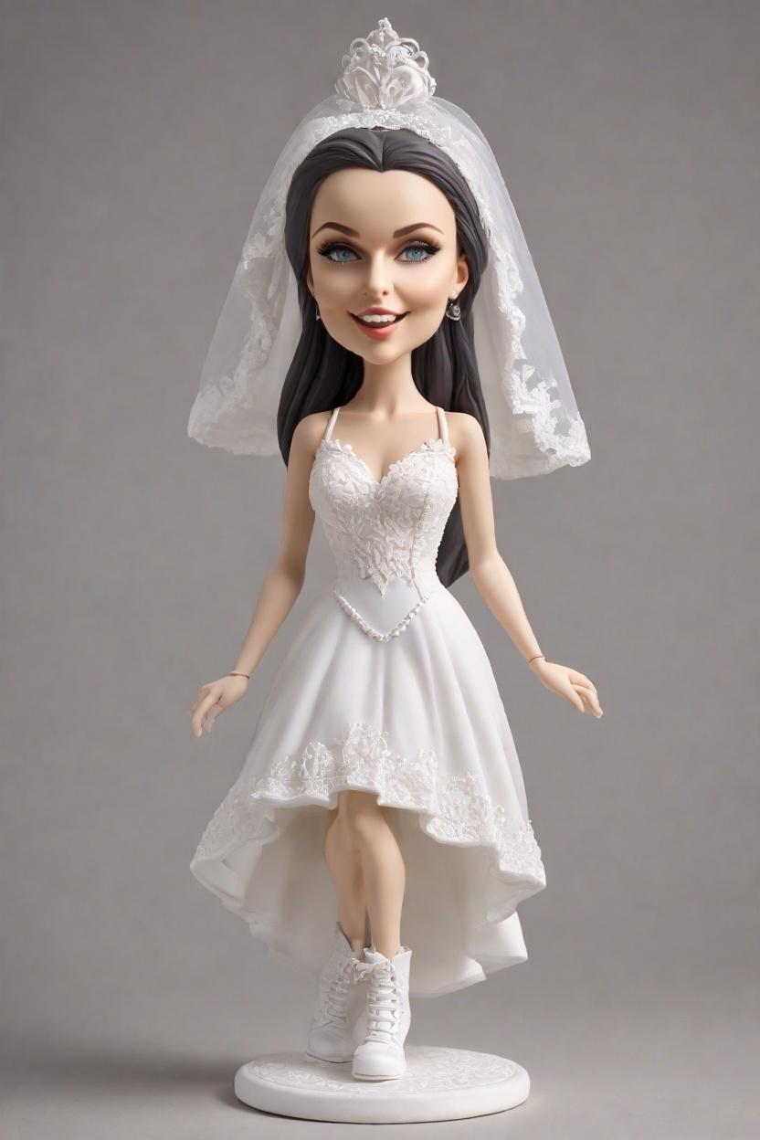 Custom Goth-Punk Bride Bobblehead,She Created a Goth-Punk Bride Bobblehead Doll! π°π