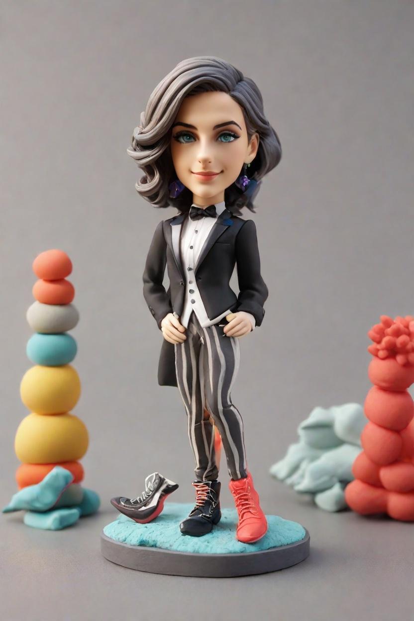 Punk-Inspired Custom Bobbleheads: A Fashion Statement for the Modern Achiever,She Did It! A Punk-Inspired Victory: Creating Her Own Bobblehead Doll Moment