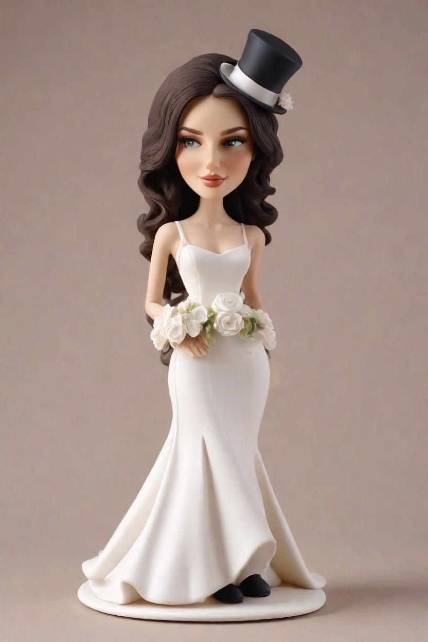 Custom Bridal Playful Bobblehead,She Created Her Dream Playful Bride Bobblehead Doll!