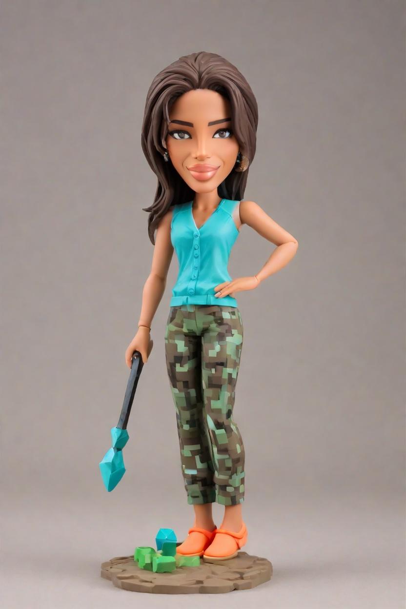 Custom Gaming Warrior Bobblehead,She Crafted Her Epic Bobblehead