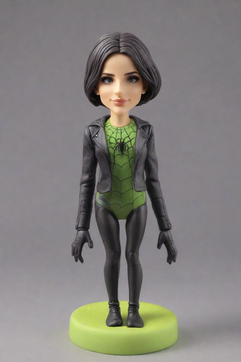 Spider-Heroine Custom Dynamic Bobblehead,She Made Her Own Bobblehead Doll: A Web-Slinger's Dream