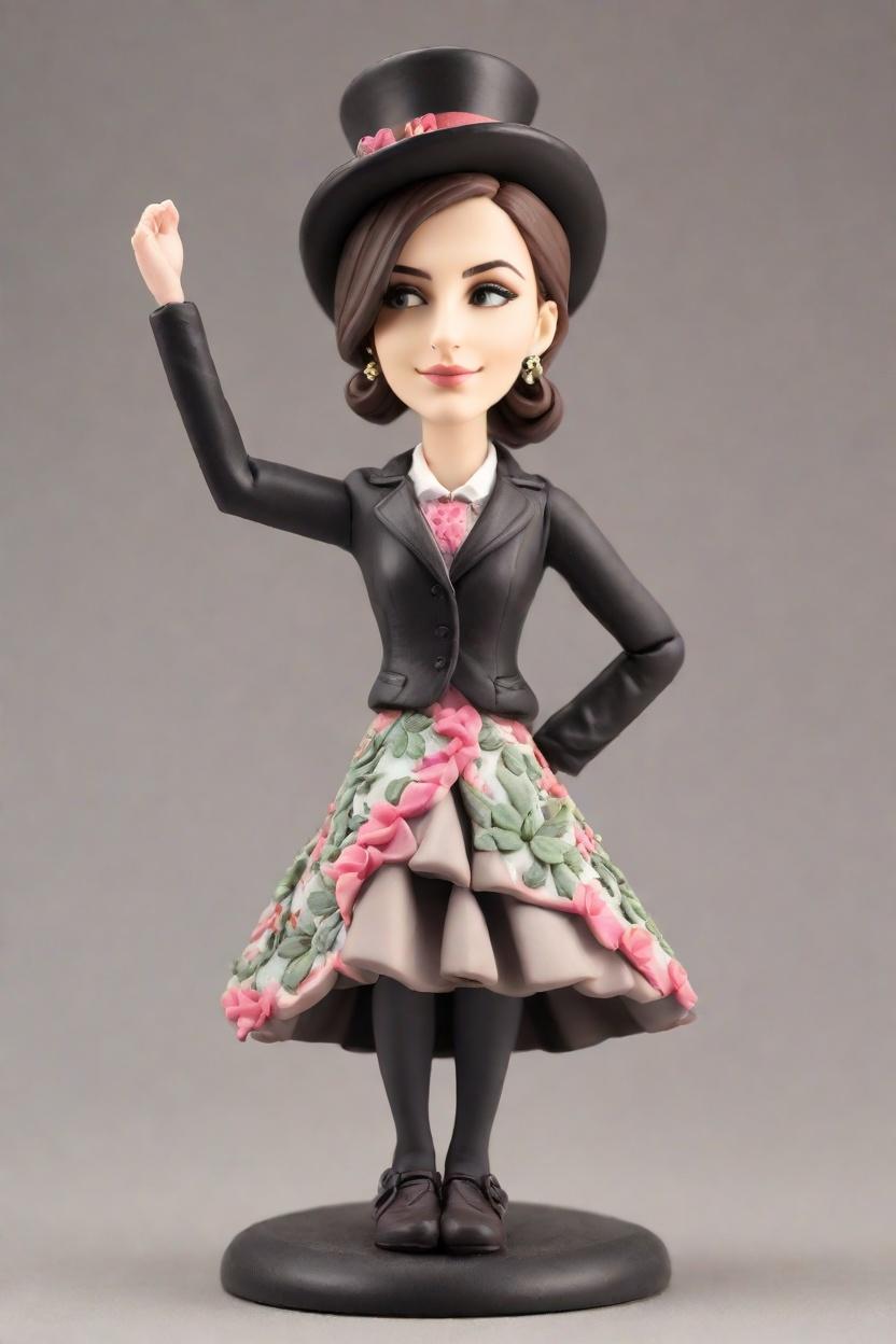 Custom Anniversary Graceful Bobblehead,She's Winking at Her Custom Bobblehead