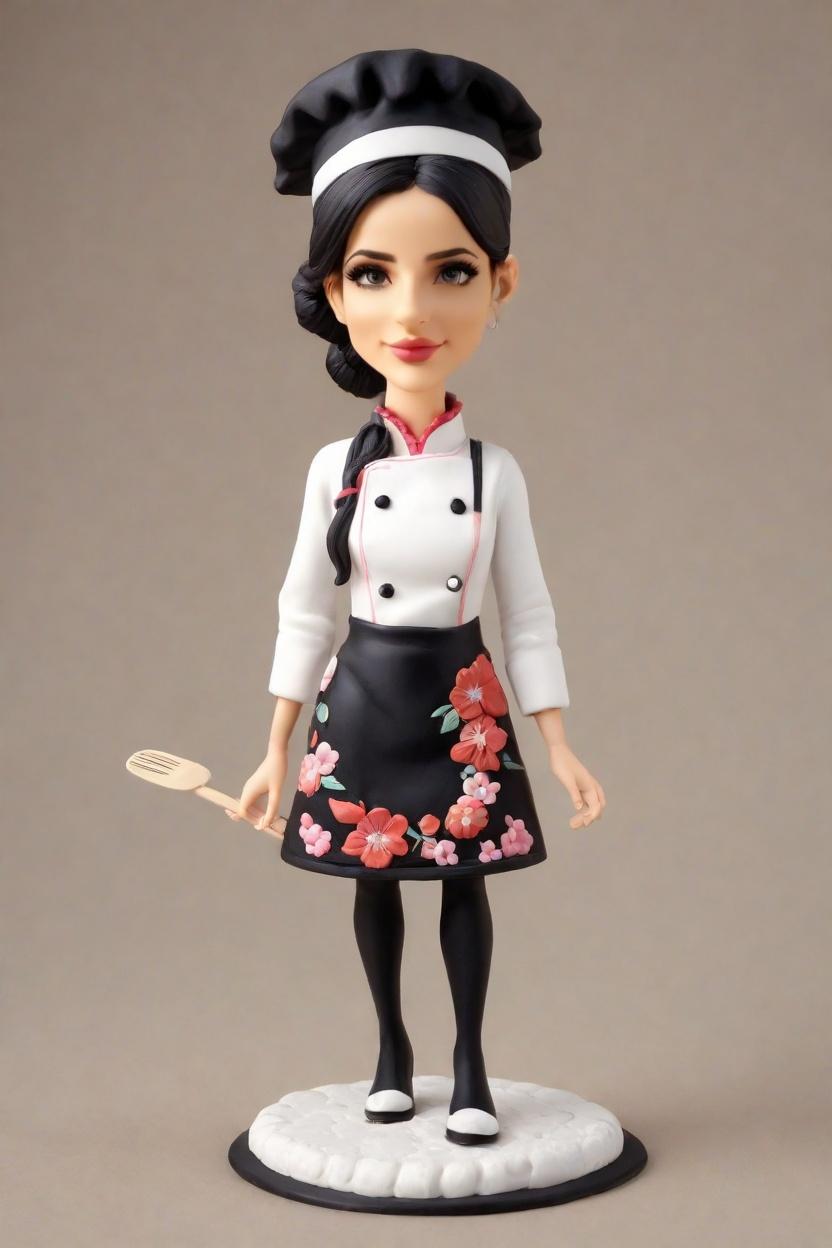 Custom Chef's Playful Bobblehead,She Made Her Own Chef Bobblehead Doll! π©βπ³π