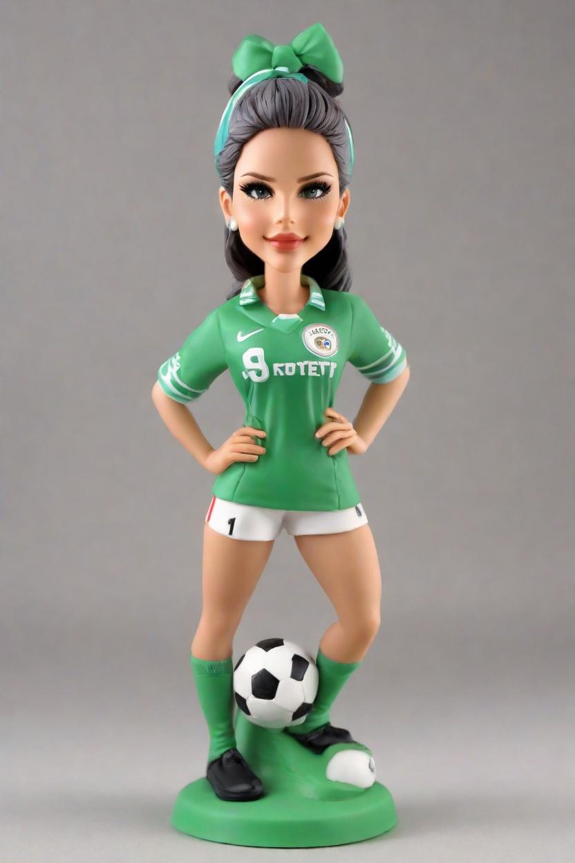 Custom Soccer Star Bobblehead,She's Kicking Goals with Her Custom Bobblehead!