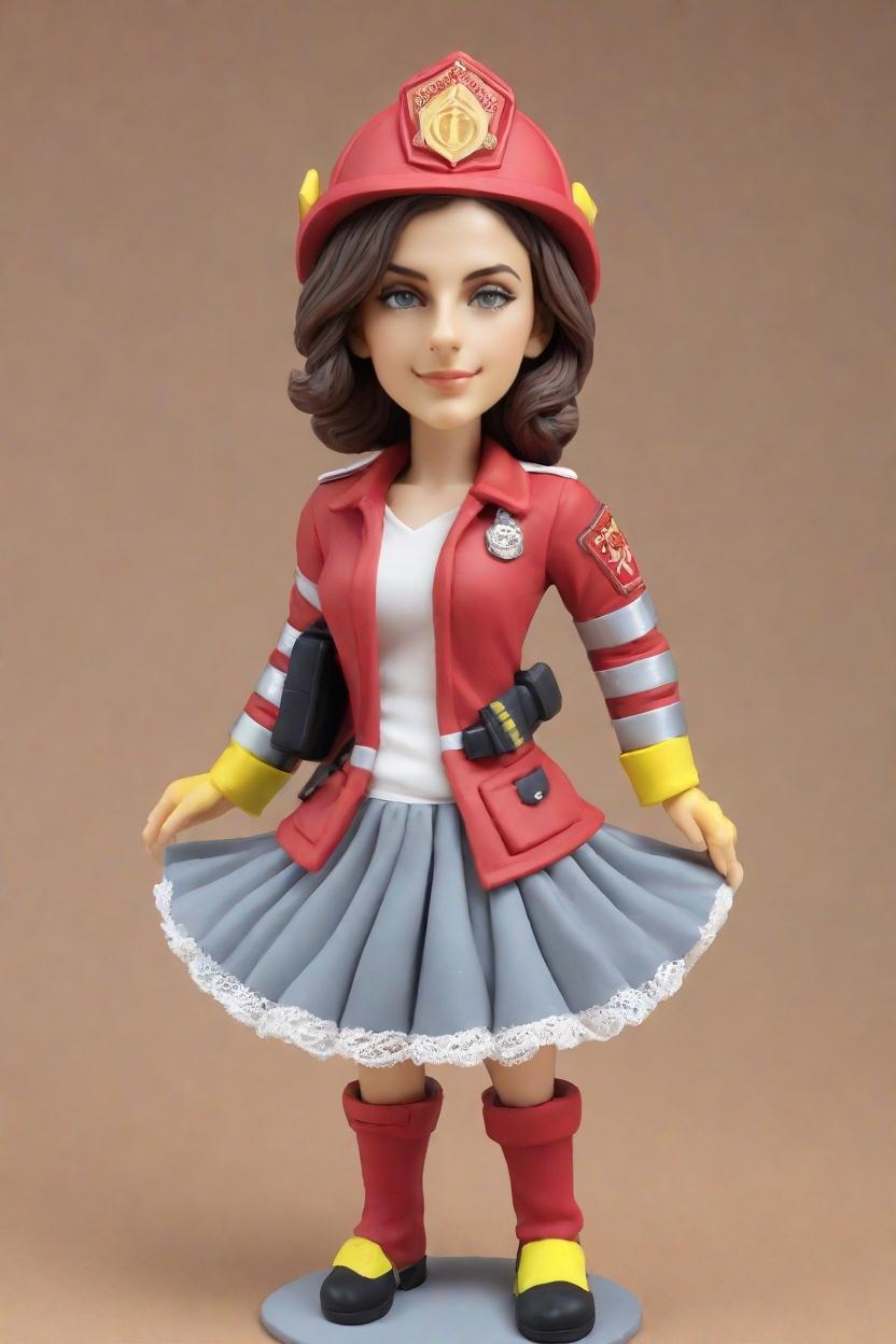 Custom Heroic Firefighter Bobblehead,She Made Her Own Bobblehead Doll as a Firefighter!