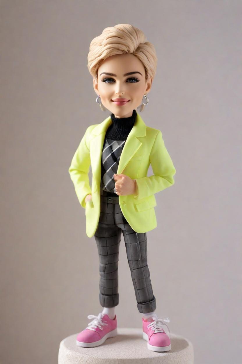 The New Business Card: Introducing Unique Bobble Head Dolls Custom for the Fashion Forward,Unleash Your Inner CEO: Create Your Own Bobblehead Doll in Neon Blazer