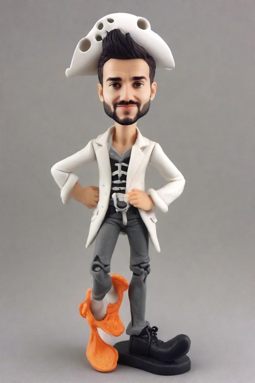 custom Halloween Pirate Bobblehead,He Created His Own Playful Pirate Bobblehead Doll