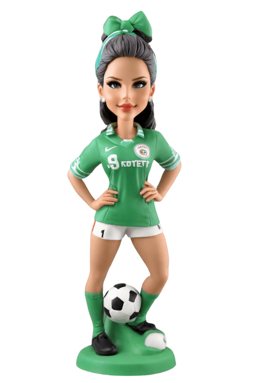 Custom Soccer Star Bobblehead,She's Kicking Goals with Her Custom Bobblehead!