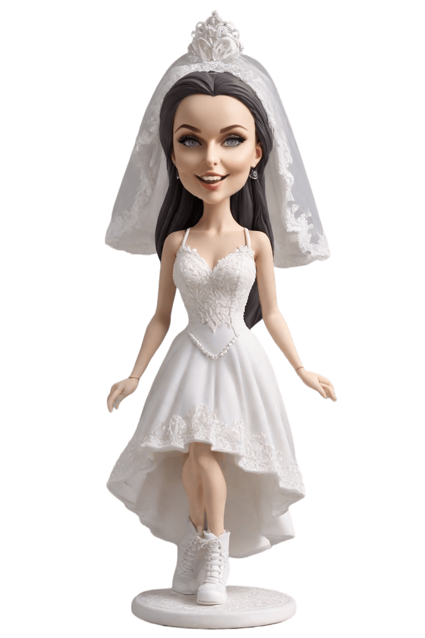 Custom Goth-Punk Bride Bobblehead,She Created a Goth-Punk Bride Bobblehead Doll! π°π